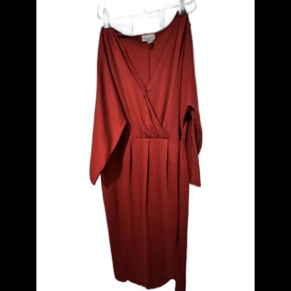 Jessica London Elegant Burgundy Wrap look Dress - Any Occasion Size 18